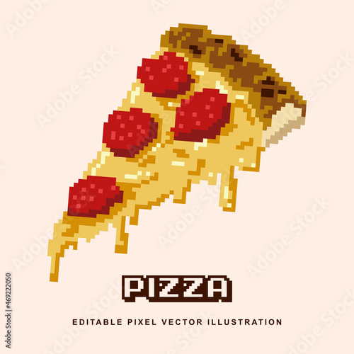 Pixel pizza creative design icon vector illustration