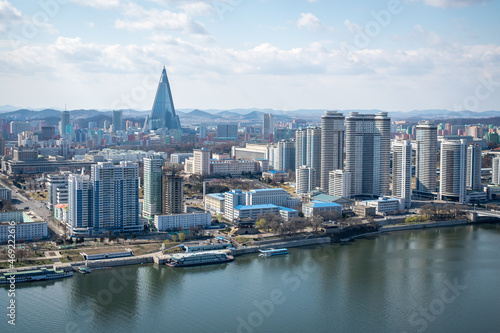 Pyongyang bird view of cityscape from Juche Tower photo