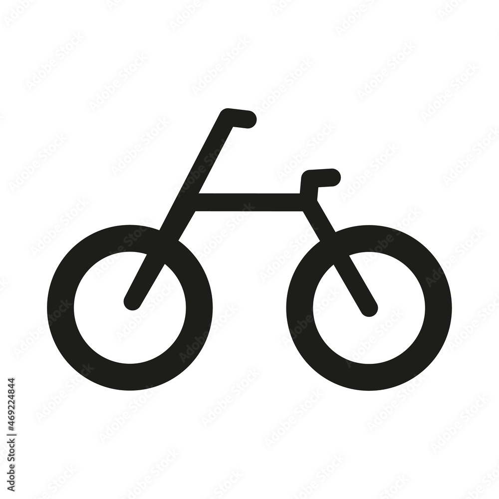Simple flat black and white bike icon. Vector silhouette of ecological transport Simple flat black and white bike icon. Vector silhouette of ecological transport