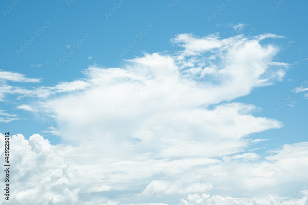 Many small clouds in blue sky.Summer cloudy.White clouds floating in the sky.