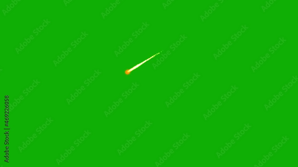 Falling meteor motion graphics with green screen background Falling meteor motion graphics with green screen background