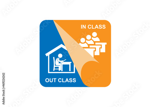 Flipped Learning icon . Out of class-In class