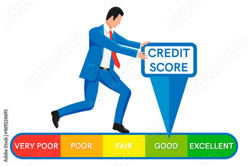 Businessman Changing Personal Credit Information.