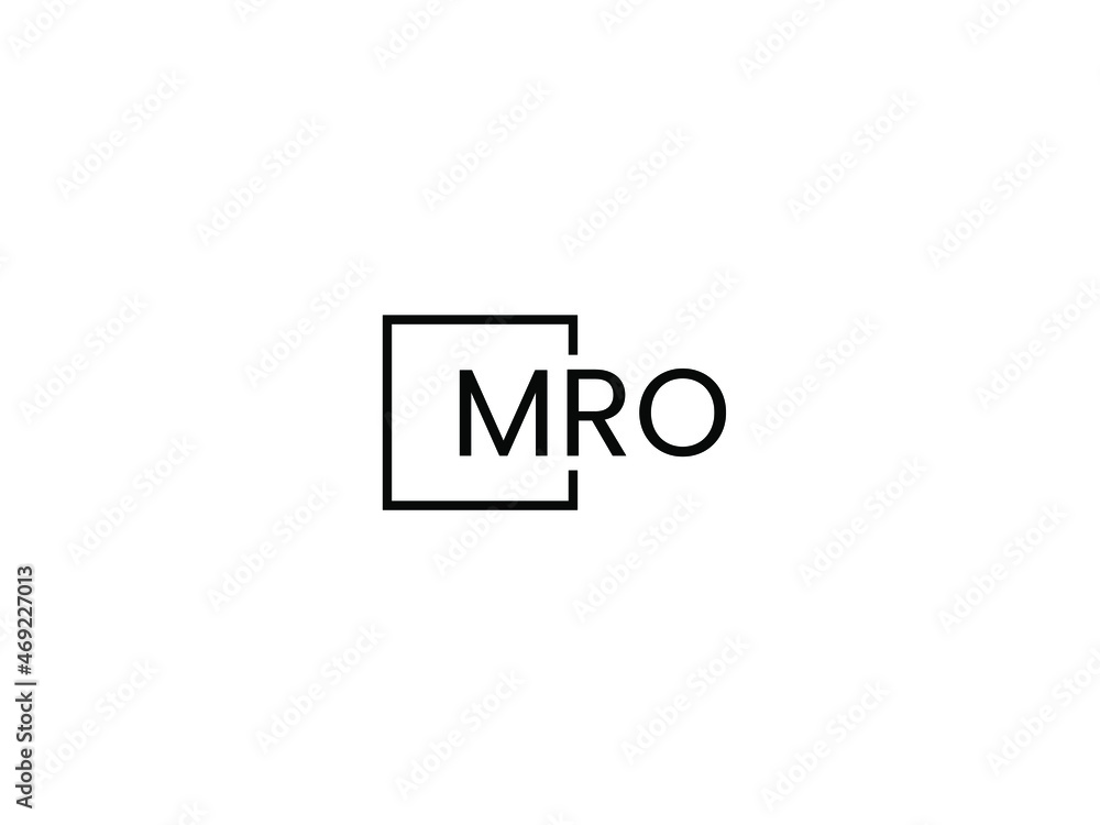 MRO Letter Initial Logo Design Vector Illustration - obrazy, fototapety, plakaty 