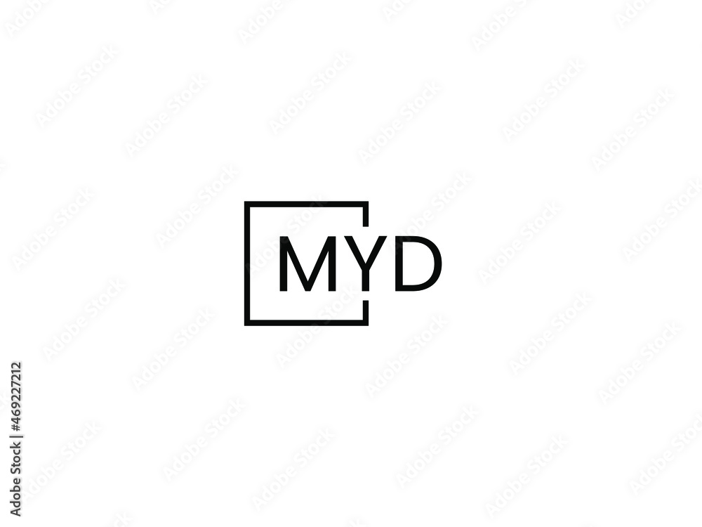 MYD Letter Initial Logo Design Vector Illustration - obrazy, fototapety, plakaty 