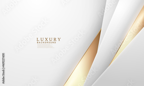 Abstract white and gray background with gorgeous golden line decoration.