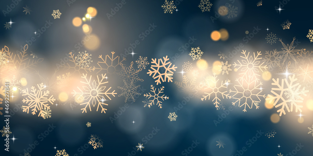 Happy holidays and a prosperous new year! golden christmas stars decorate blue background elegant greeting card with light effect celebration background template with ribbon Happy holidays and a prosperous new year! golden christmas stars decorate blue background elegant greeting card with light effect celebration background template with ribbon