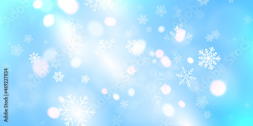 Merry Christmas and Happy New Year blue background celebration background template with elegant greeting card ribbon