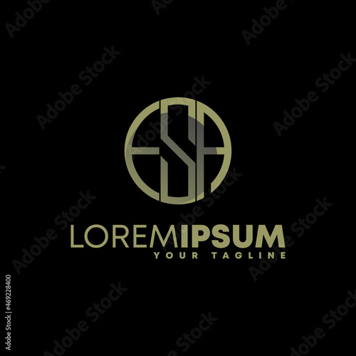 Letter or word ESA font in circle image graphic icon logo design abstract concept vector stock. Can be used as a symbol related to initial or wordmark.