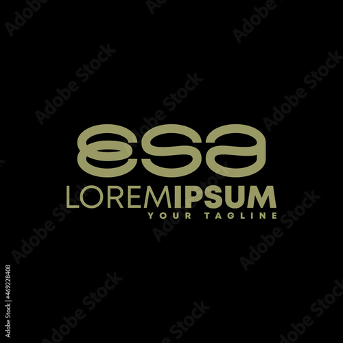 Letter or word ESA font in Ellipse image graphic icon logo design abstract concept vector stock. Can be used as a symbol related to initial or wordmark.