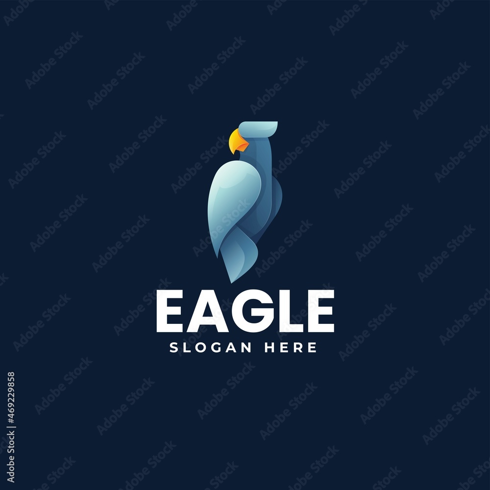 Obraz premium Vector Logo Illustration Eagle Gradient Colorful Style.