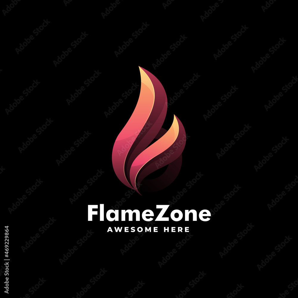 Fototapeta premium Vector Logo Illustration Flame Gradient Colorful Style.