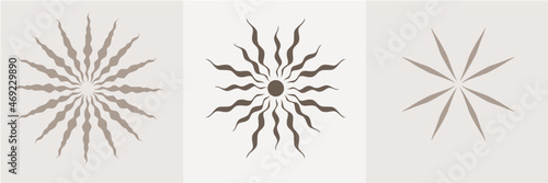Minimalist vintage sun burst vectors