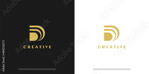 Letter D logo icon abstract design template elements