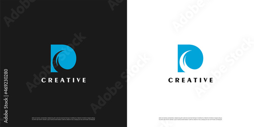 Letter D logo icon wave design template elements