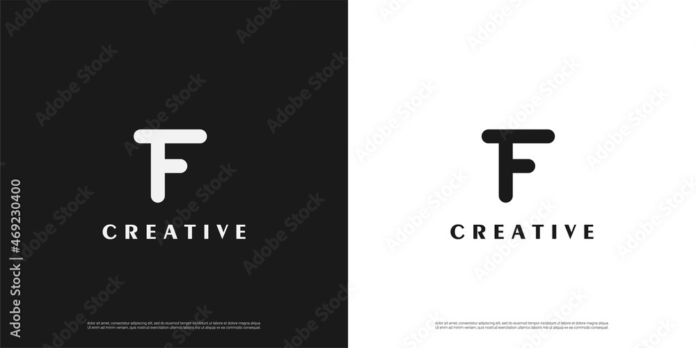 Letter F logo icon modern design template elements