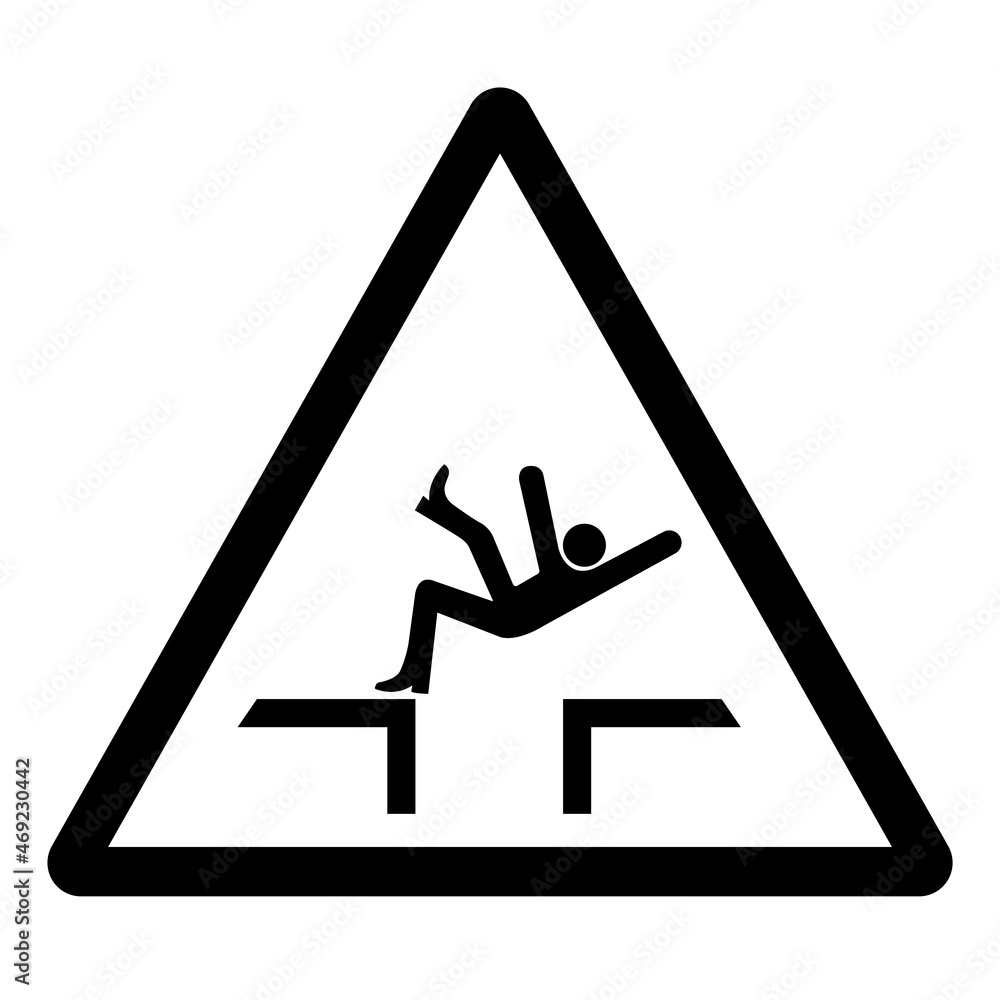 Fall Hazard Symbol Sign Vector Illustration Isolate On White
