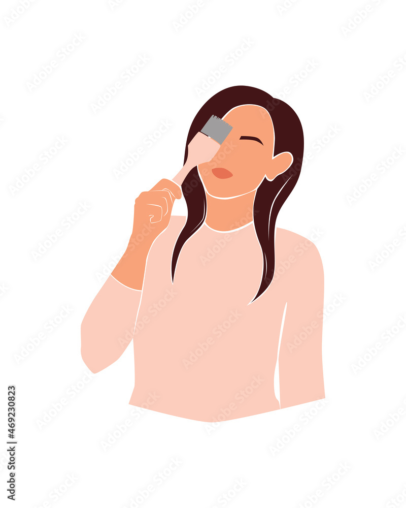Faceless hairdresser woman. Beauty hair stylist with equipment. Modern vector illustration isolated on white background Faceless hairdresser woman. Beauty hair stylist with equipment. Modern vector illustration isolated on white background