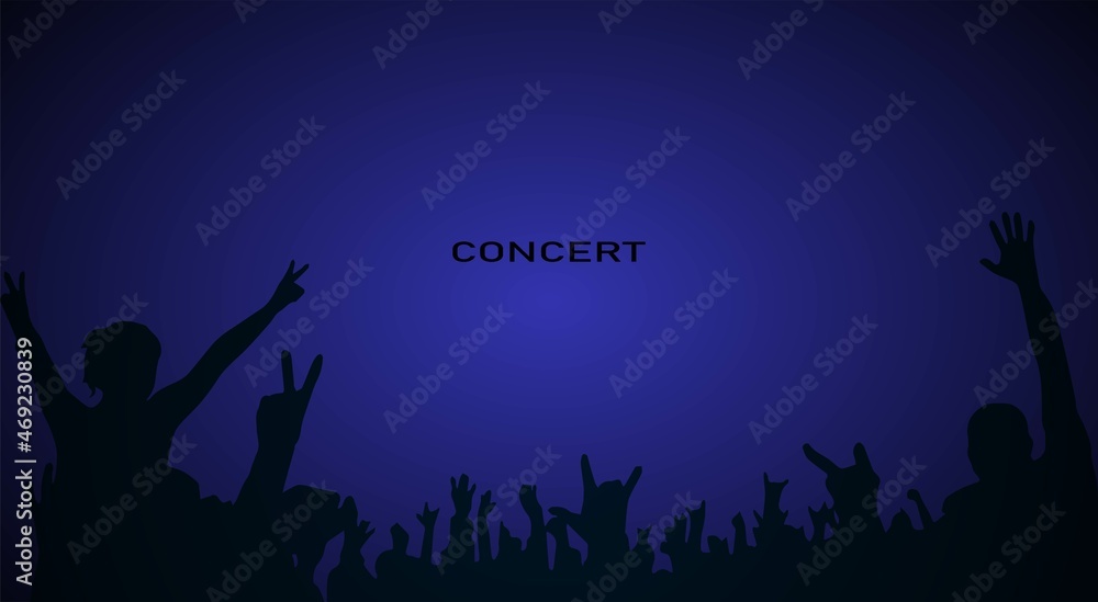background silhouette at concert for cover, banner, poster, billboard