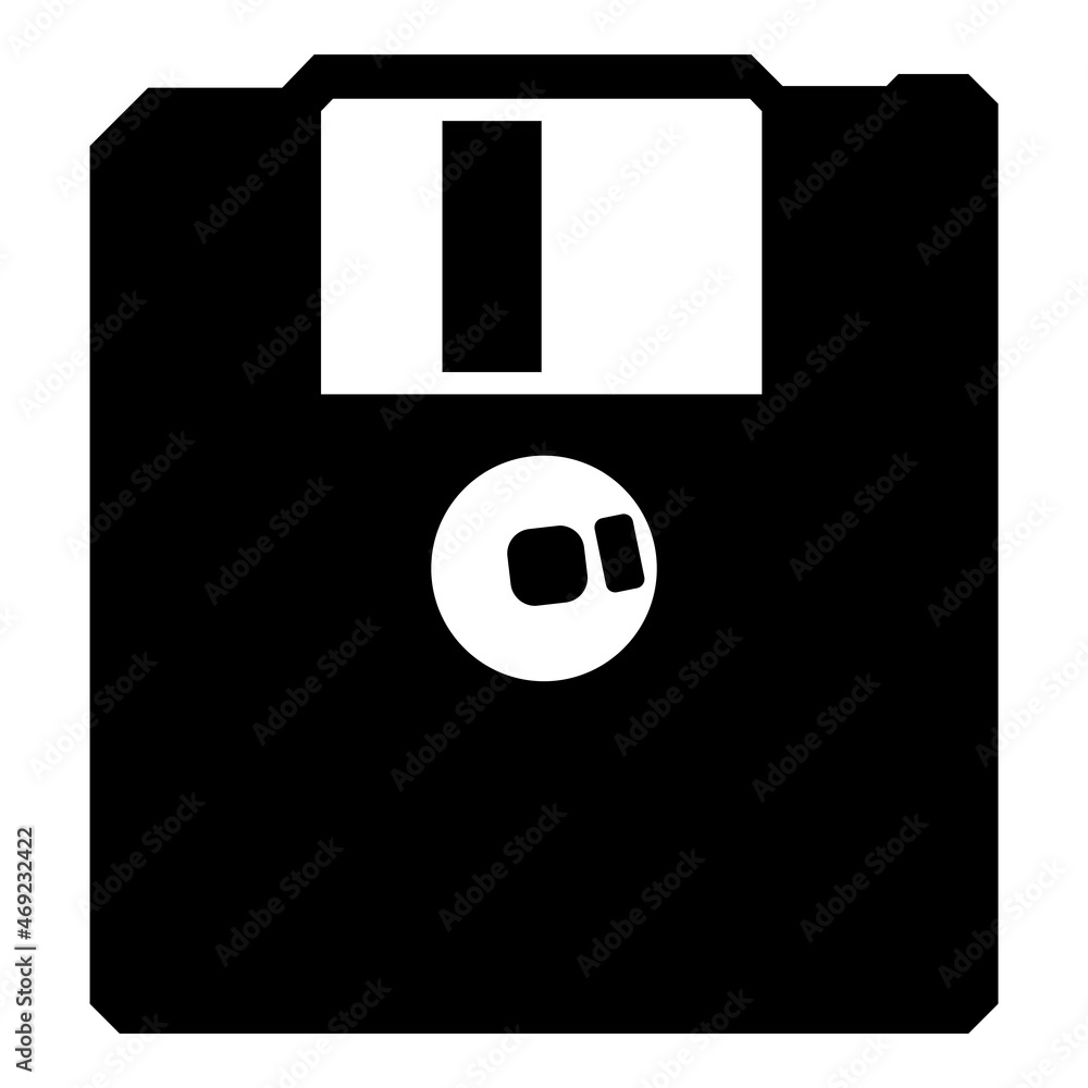 Diskette floppy disk storage concept icon black color vector ...