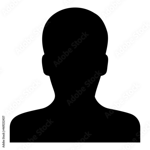Avatar man face silhouette User sign Person profile picture male icon black color vector illustration flat style image