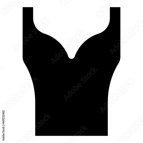 Women's clothing top dress Jersey shirt blouse jumper singlet icon black color vector illustration flat style image