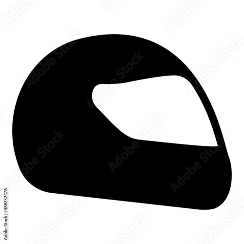 Helmet motocycle racing sport icon black color vector illustration flat style image