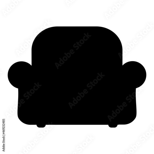 Armchair silhouette recliner Furniture for living room icon black color vector illustration flat style image