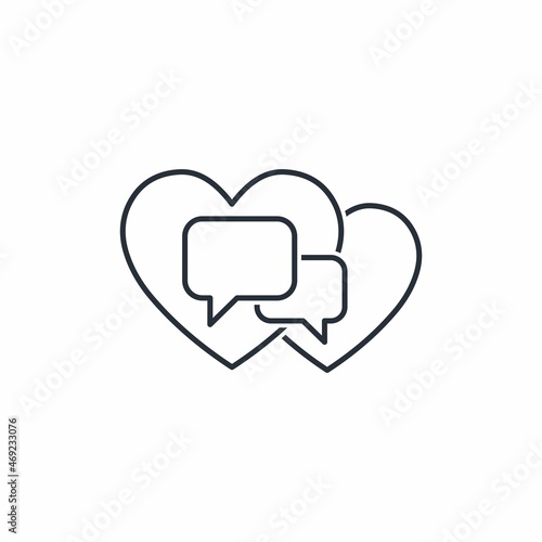 Intimate talk. Vector linear icon isolated on white background.