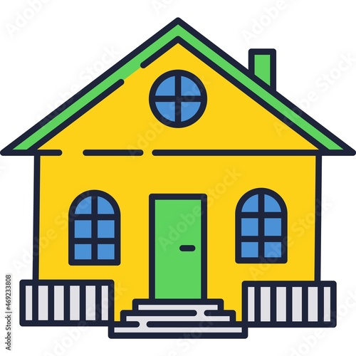 Country house icon vector home cottage building
