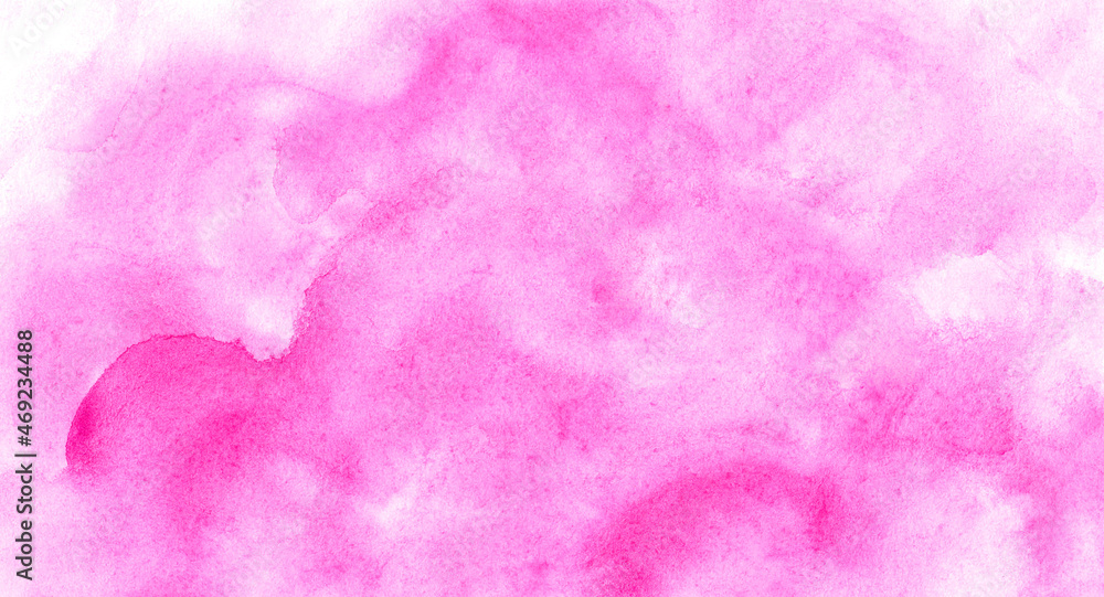 Hand drawn abstract pink watercolor background with texture and space