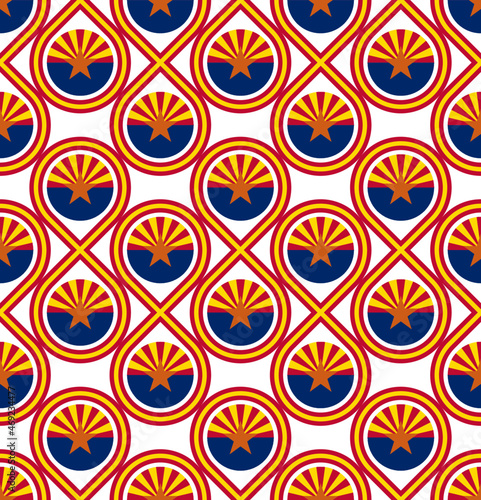 seamless pattern of arizona state flag. vector illustration