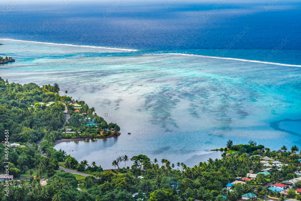 Colorful Outer Reef Blue Water Moorea Tahiti