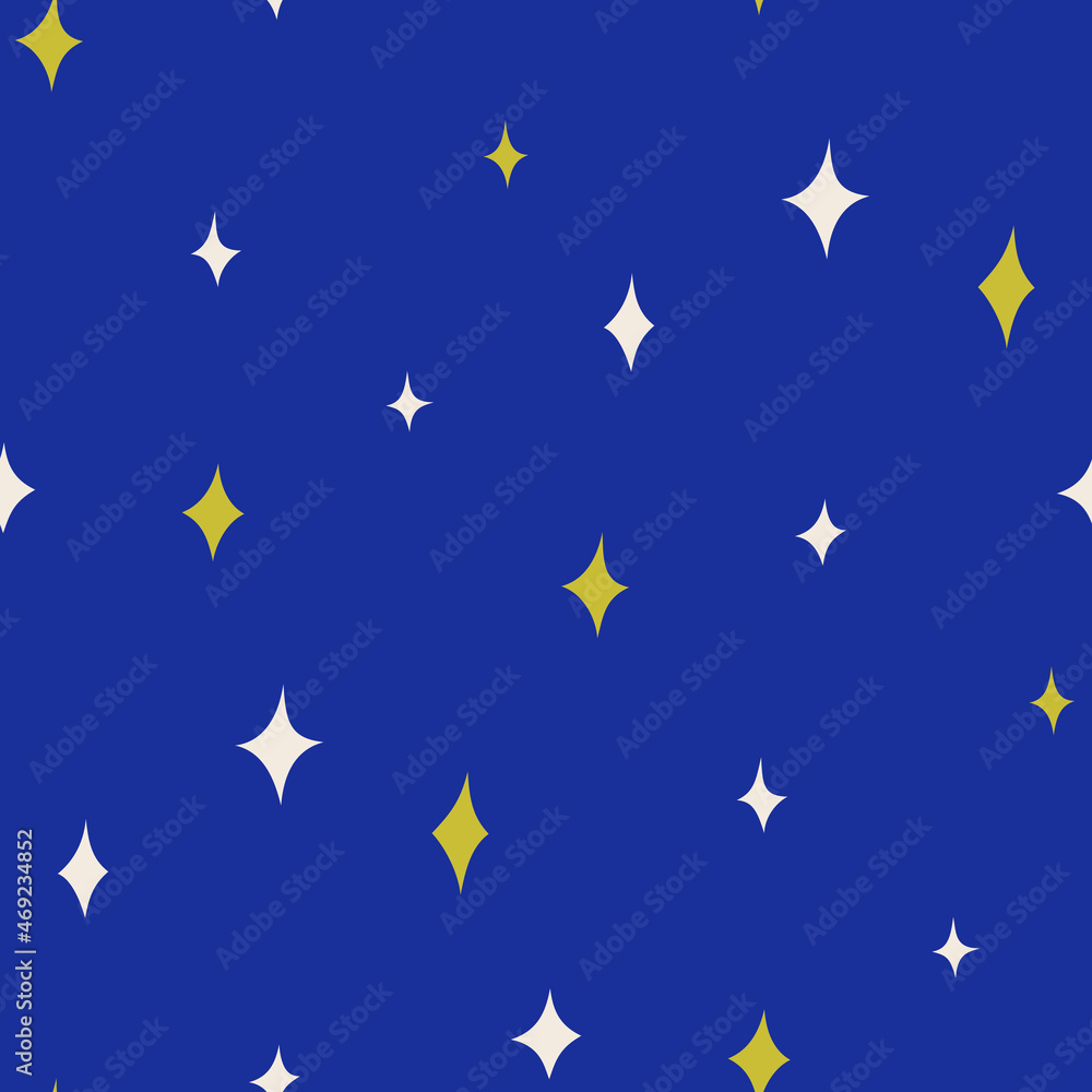 Seamless vector stars pattern. Starry blue background. For fabric, textile, wrapping, cover etc. Seamless vector stars pattern. Starry blue background. For fabric, textile, wrapping, cover etc.