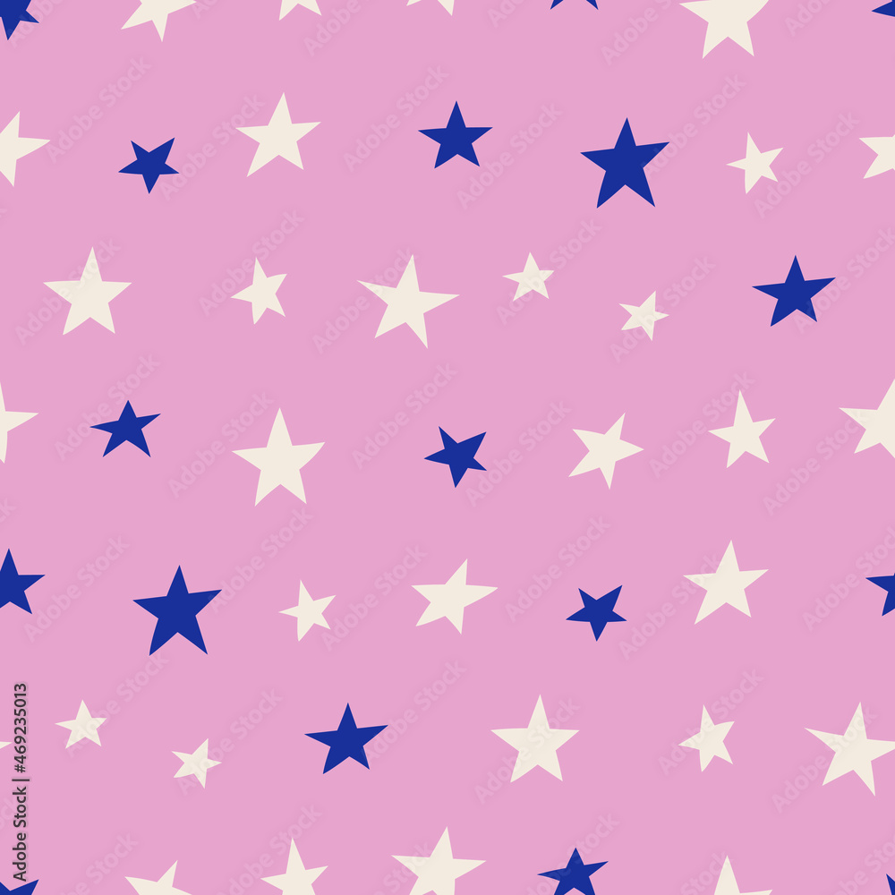Seamless vector stars pattern. Starry pink background. For fabric, textile, wrapping, cover etc. Seamless vector stars pattern. Starry pink background. For fabric, textile, wrapping, cover etc.