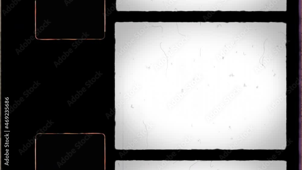 8mm Film Frame 4K with Sprocket Hole and Noise, Dust, Hair, Scratches