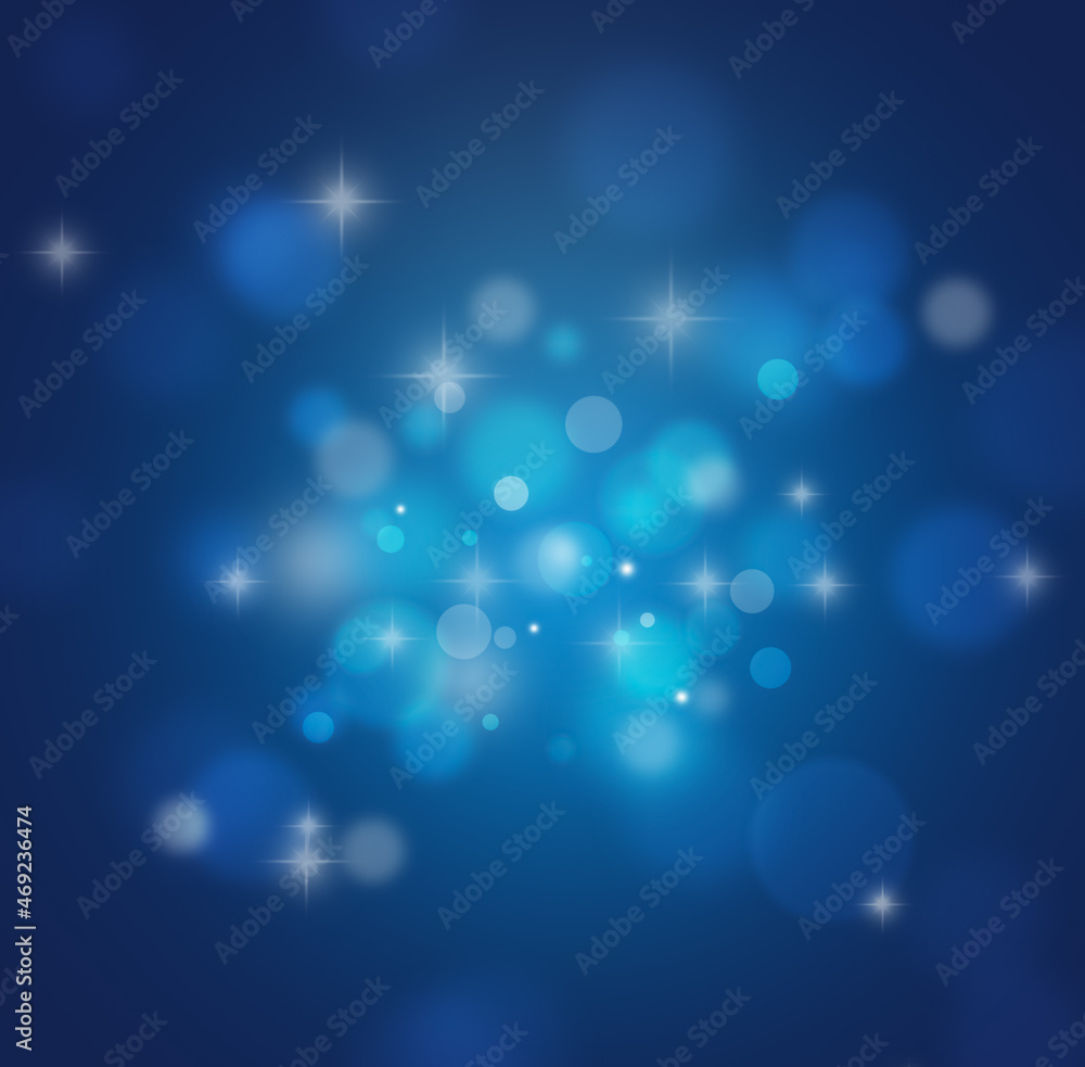 blue bokeh abstract background for Christmas.