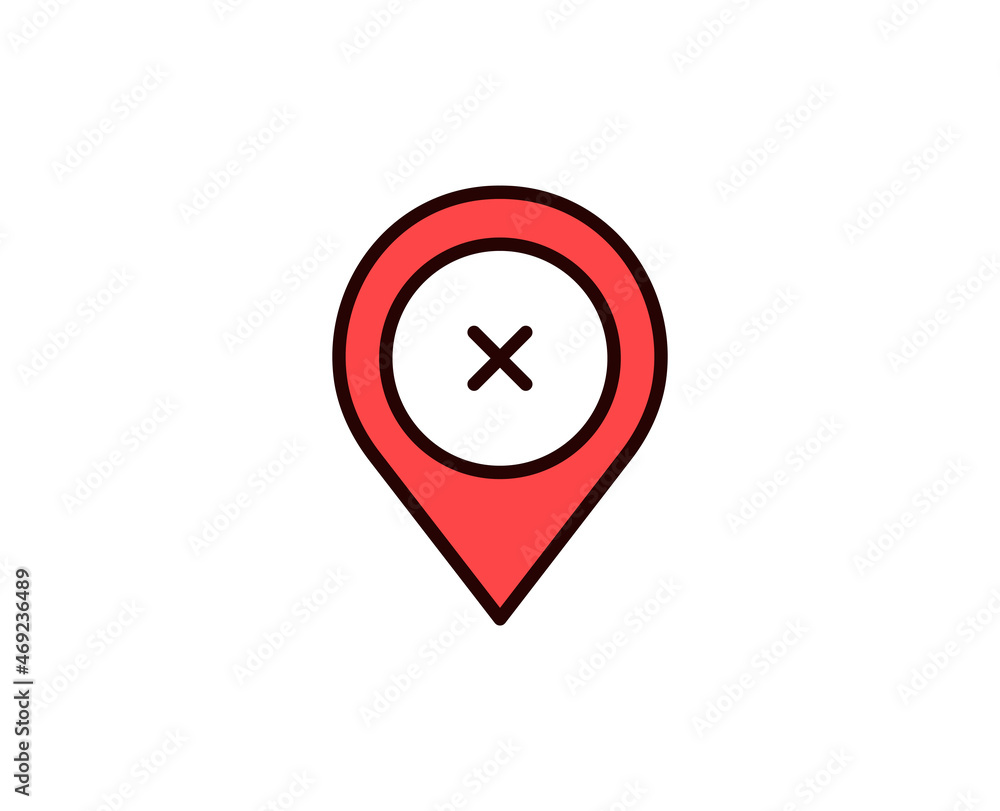 Map pin line icon. Vector symbol in trendy flat style on white background. Travel sing for design.