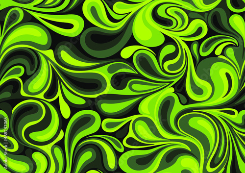 Seamless patetrn with abstract curly drops. Floral endless camo ornament texture. Vector background.
