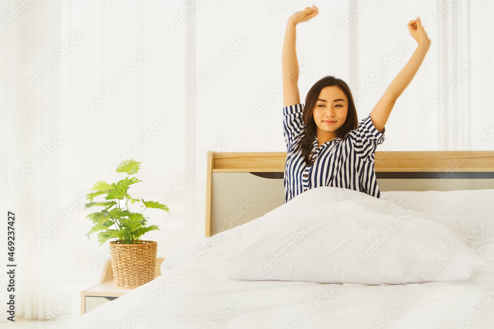 Young woman who had just woken up in the morning wanted to leave her laziness out of her bed.
Young woman who had just woken up in the morning wanted to leave her laziness out of her bed.