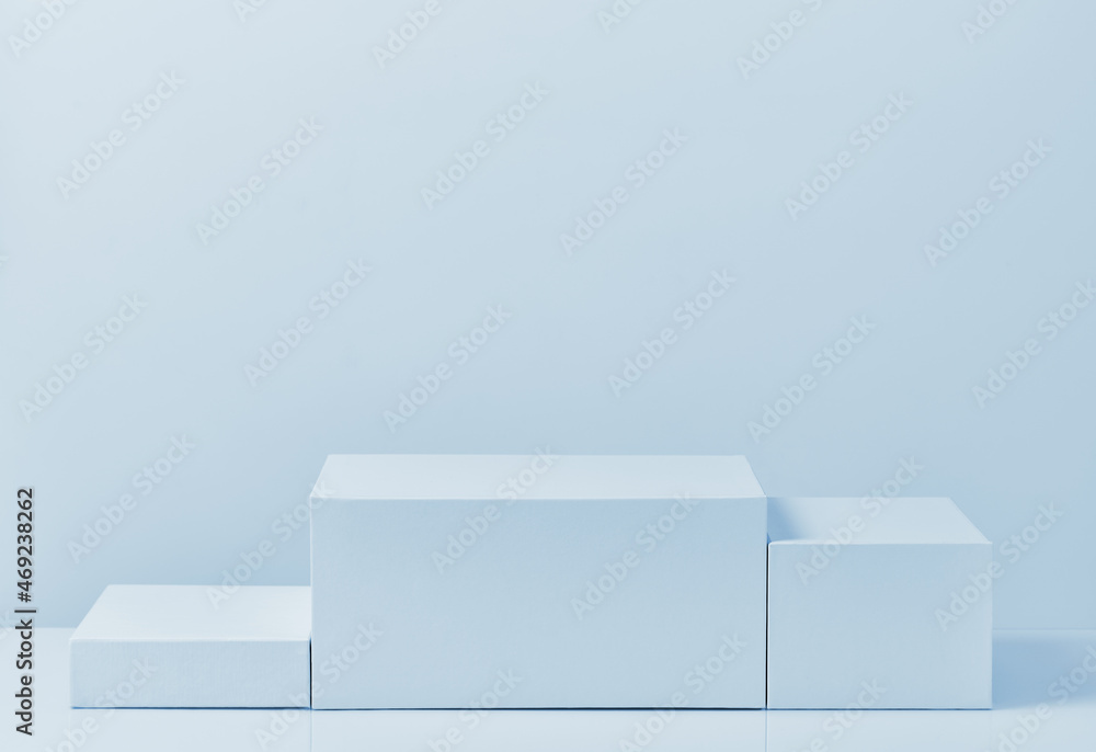 Blank empty podium on blue background Blank empty podium on blue background