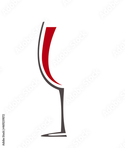 Wineglass with red wine vector