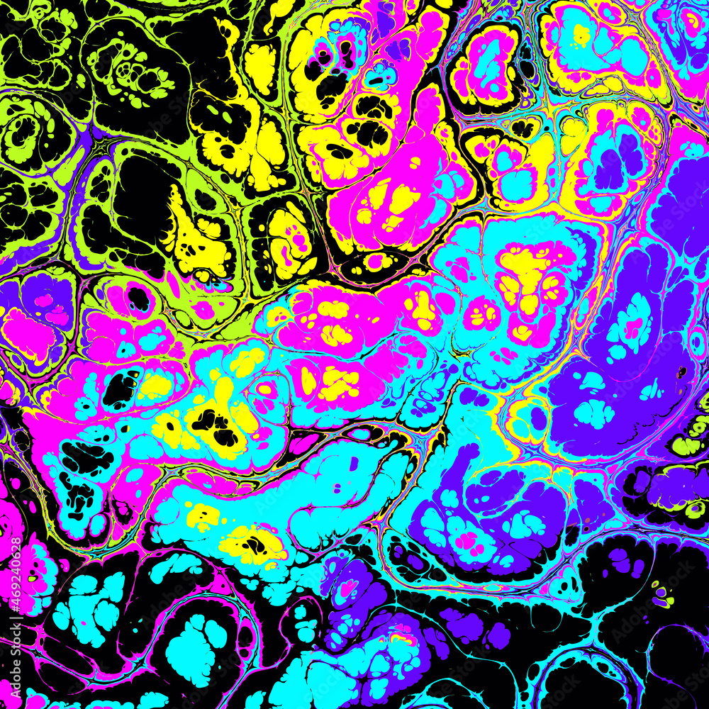 Psychedelic abstract pattern. Marbling style