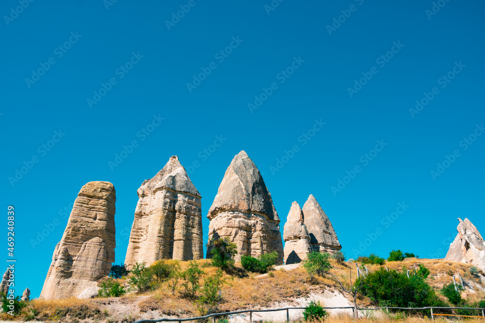 Fairy Chimneys or Peri Bacalari in Cappadocia Turkey