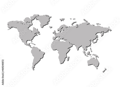 3D World Map,Monochrome, Background Template.