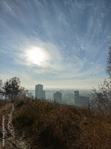 sunset over the city