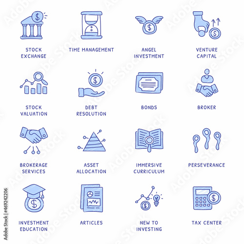 Business Concepts Doodle Colored icons - vector