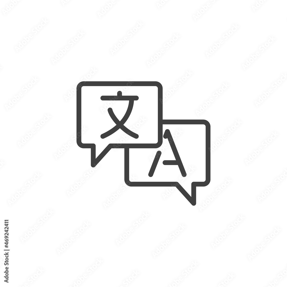 Language translation line icon Language translation line icon