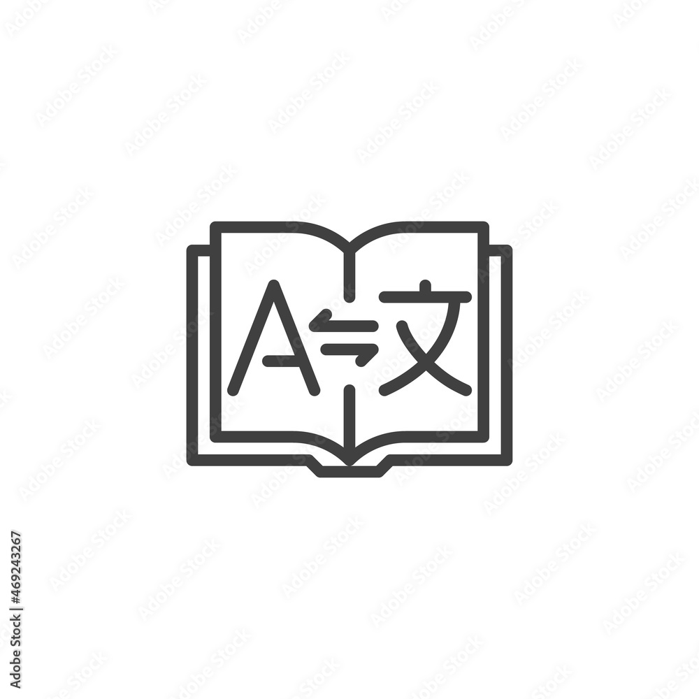 Dictionary, translator line icon Dictionary, translator line icon