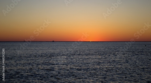 Sunset on the sea. The sun has set over the horizon